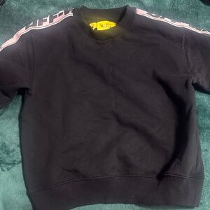 Off-White boys Black Sweater with Pink Accents